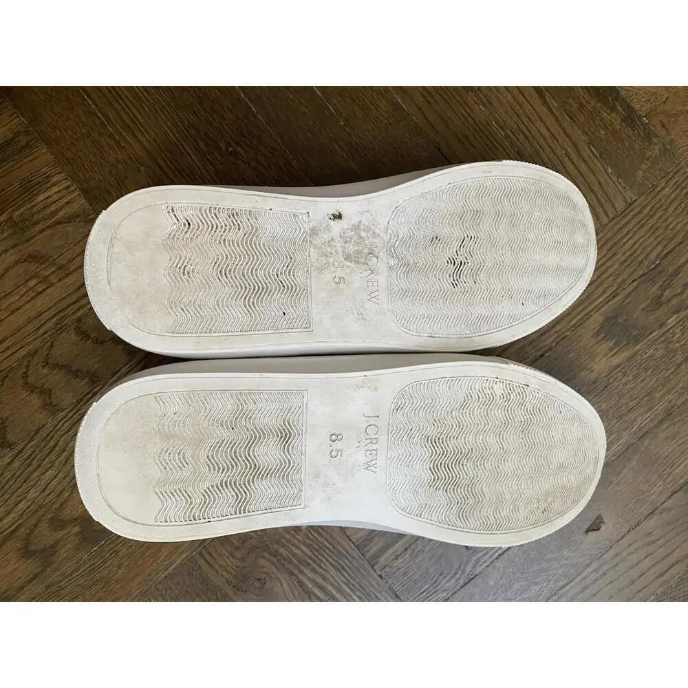 J. Crew Women’s 8.5 Road Trip Lace Up Sneakers Shoes White BC186